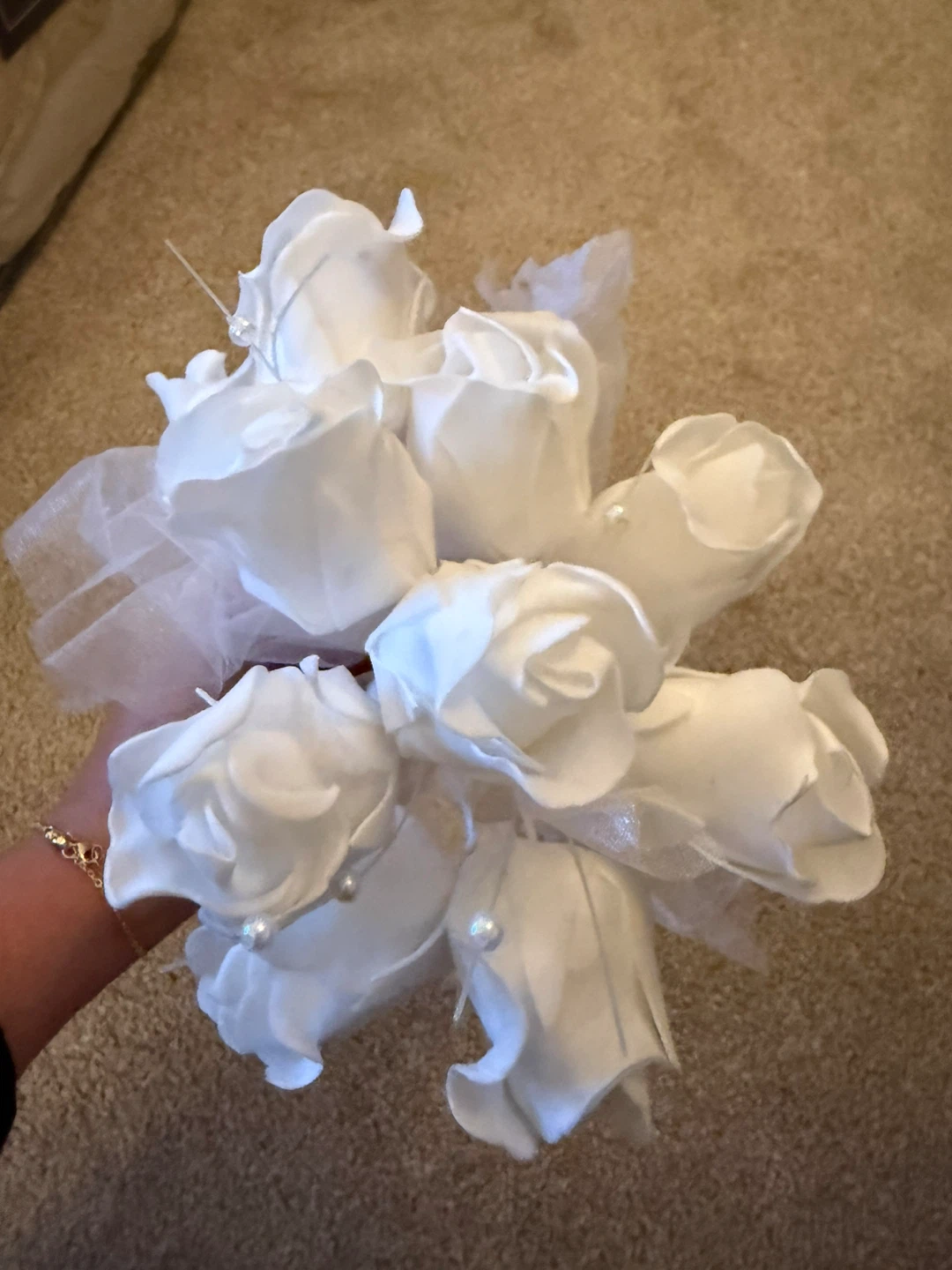 White Rose Foam Bouquet