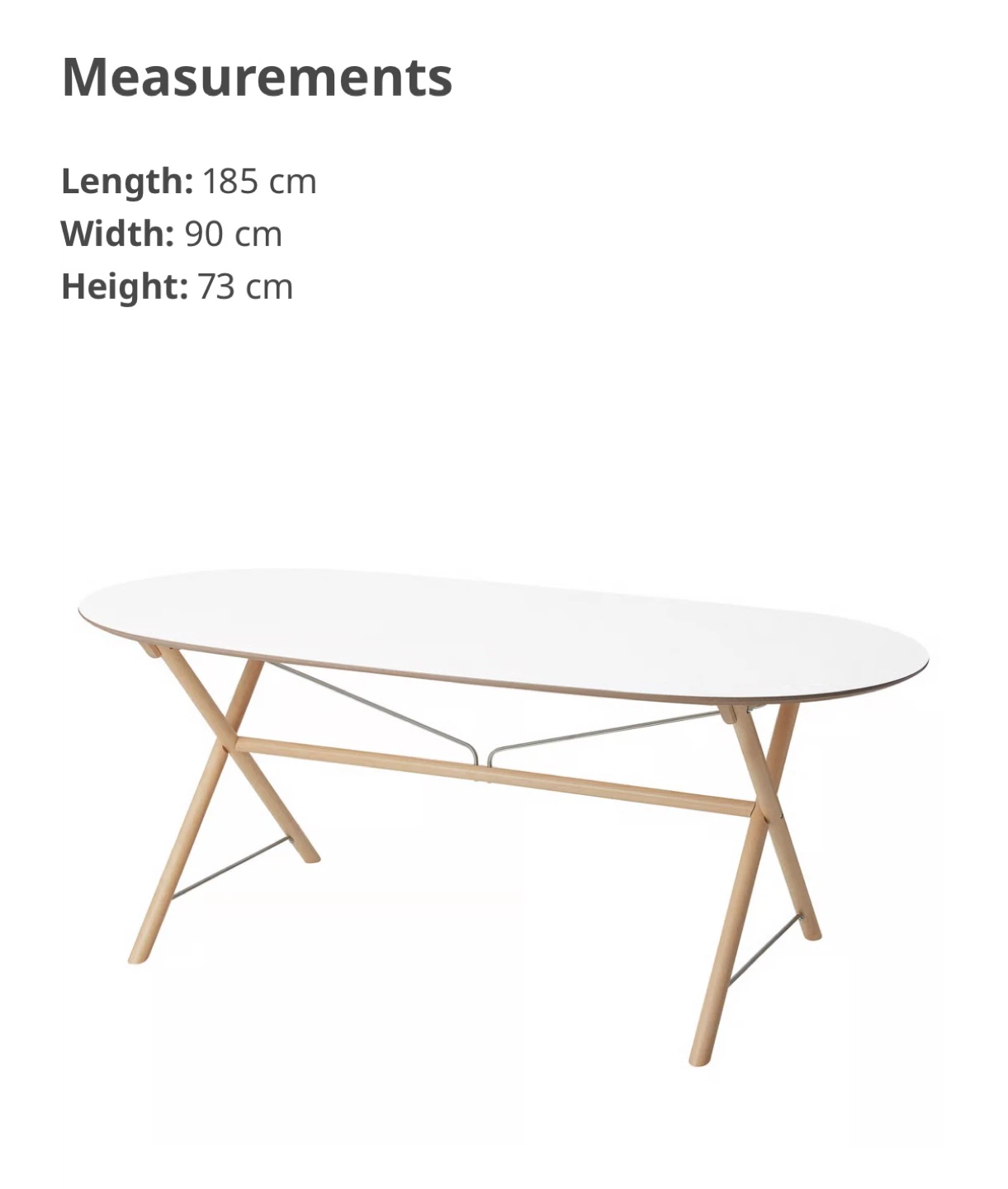 White Oval Dining Table - photo 3
