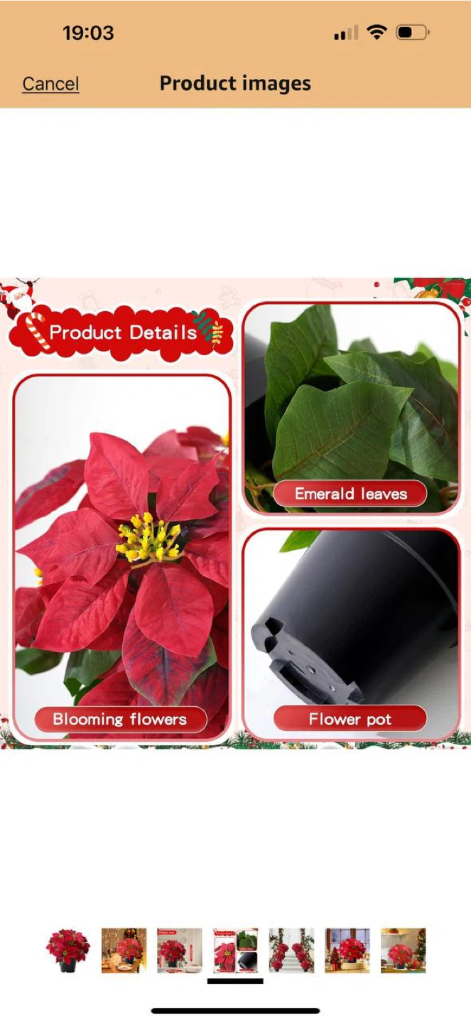 ZYZEV 14” Artificial Poinsettia Plant – Hot Red – NEW 🎄🌺 - photo 5