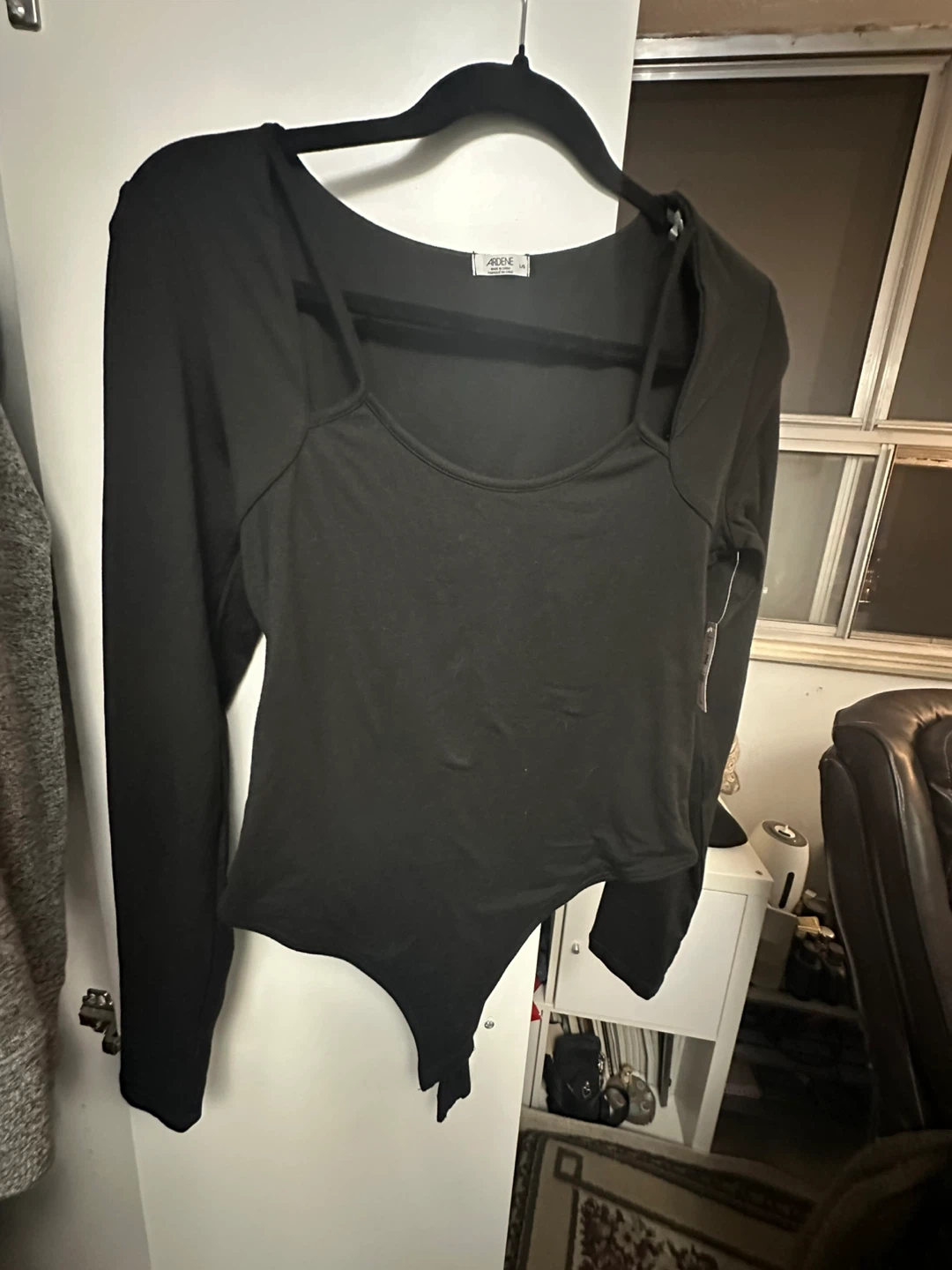 Ardene Black Long Sleeve Bodysuit - Size L