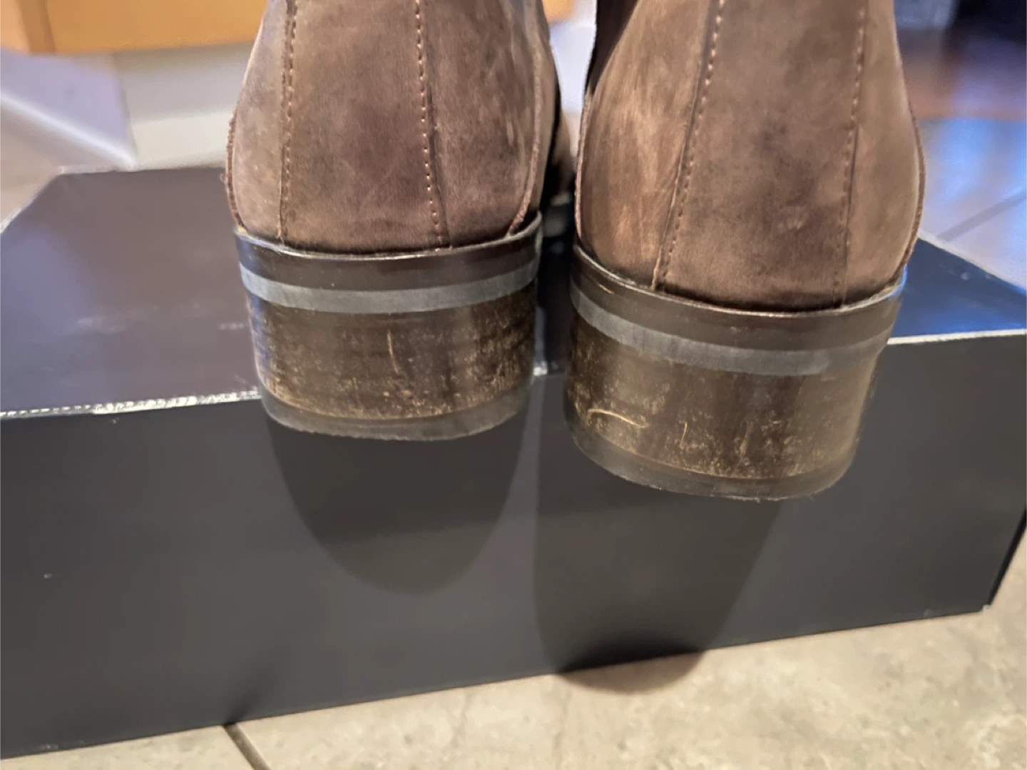 Brown Suede Ankle Boots with Buckle Detail - photo 5
