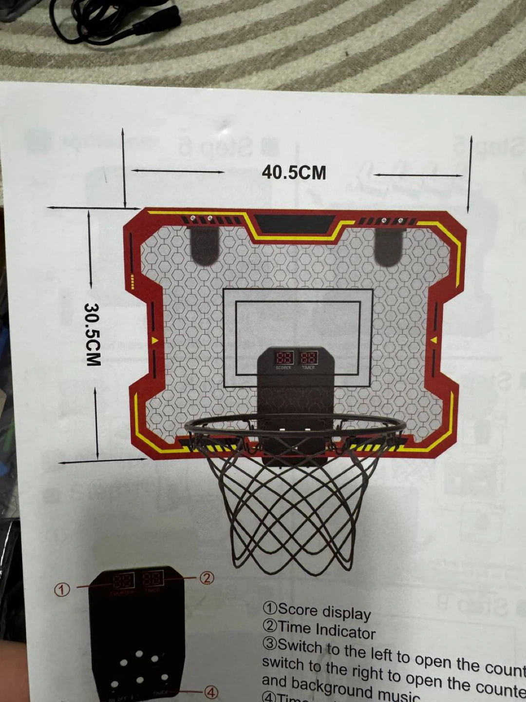 Electronic Mini Basketball Hoop with LED Scoreboard