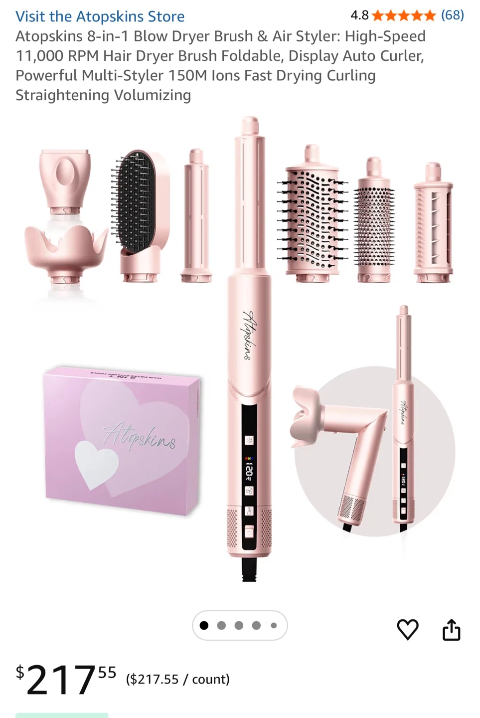 Atopskins 8-in-1 Hot Air Styler Brush