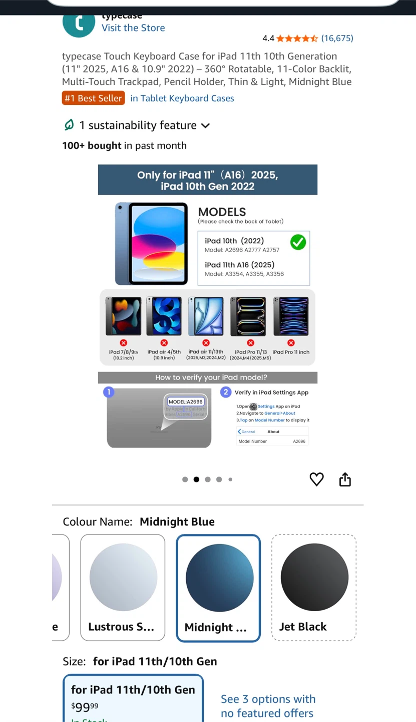 Typecase Touch Keyboard Case for iPad 11" 10th Gen - photo 4
