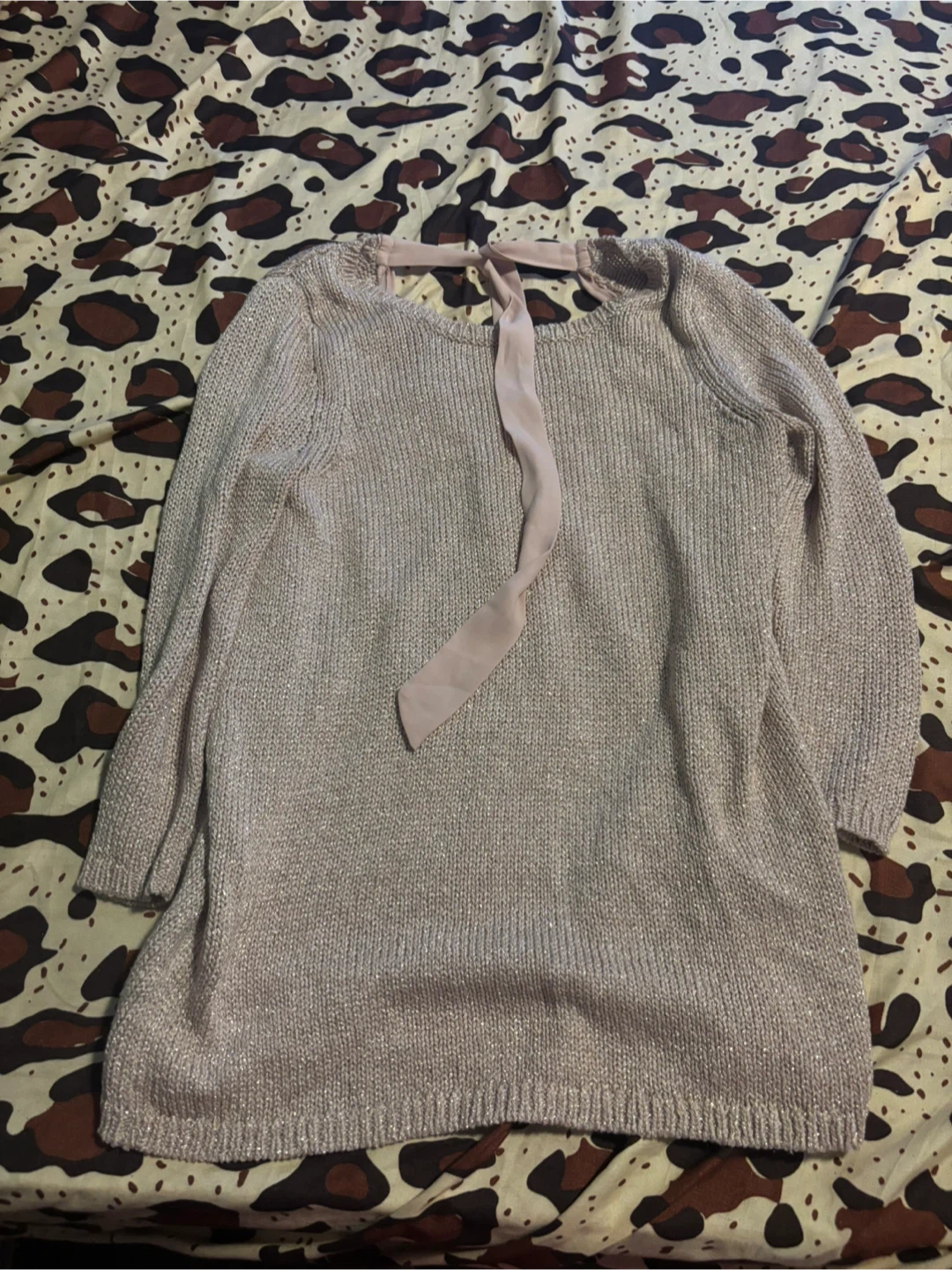 Wiwn & Co. Pink Knit Sweater with Bow Detail