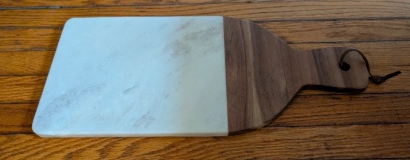 Wood and Marble Cutting Board with Handle - photo 2