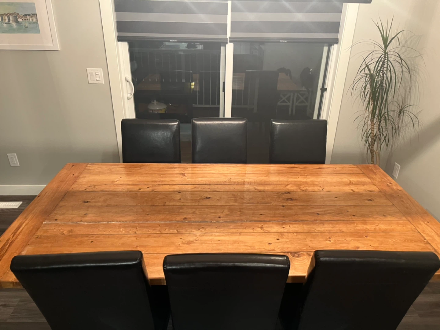 Wooden Dining Table with Black Metal Base - photo 4