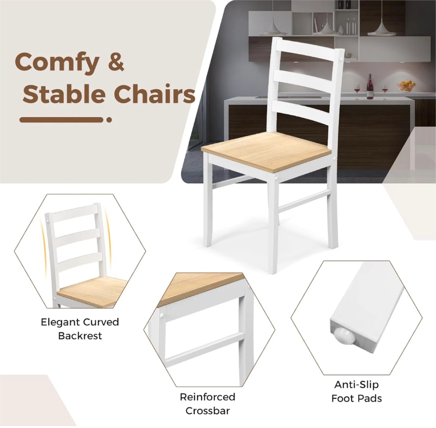 COSTWAY Dining Table and Chairs Set for 4 - photo 5