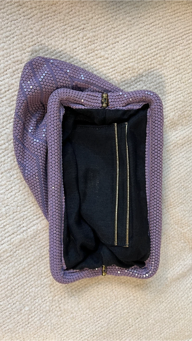 Purple Vintage Mesh Clutch – Kiss Lock Frame - photo 2