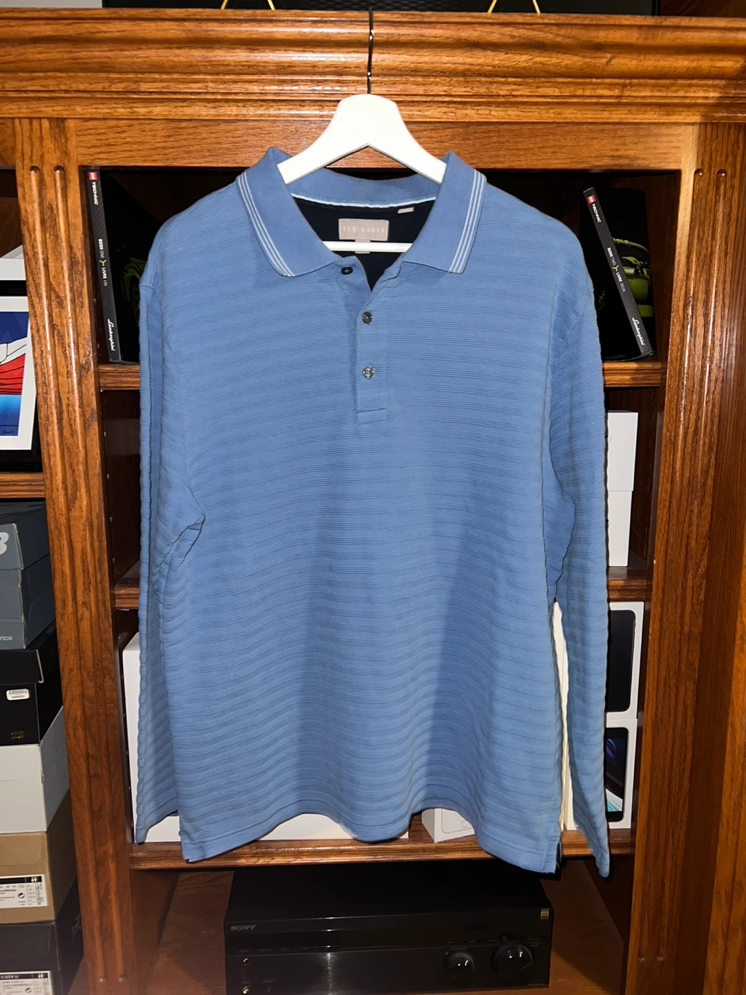 Ted Baker Long Sleeve Polo Shirt - Blue XL/TG - photo 3