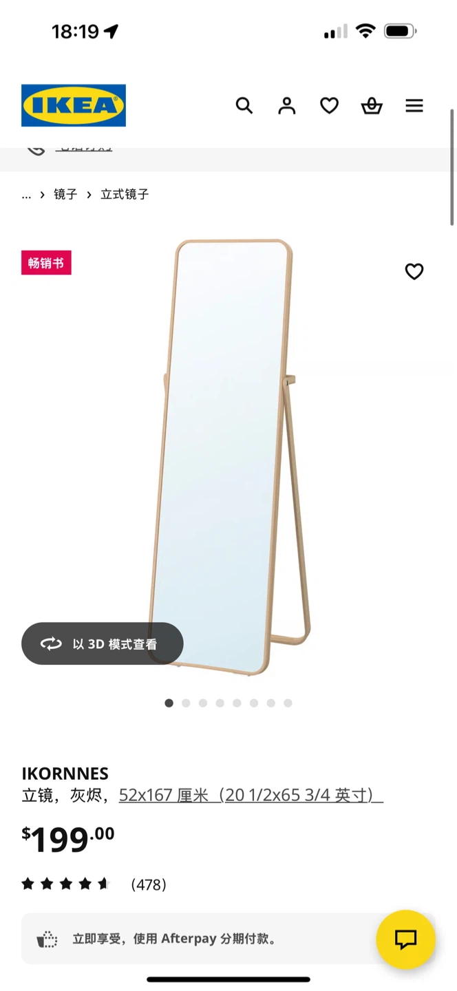 IKEA IKORNNE mirror 52x167 cm - photo 2