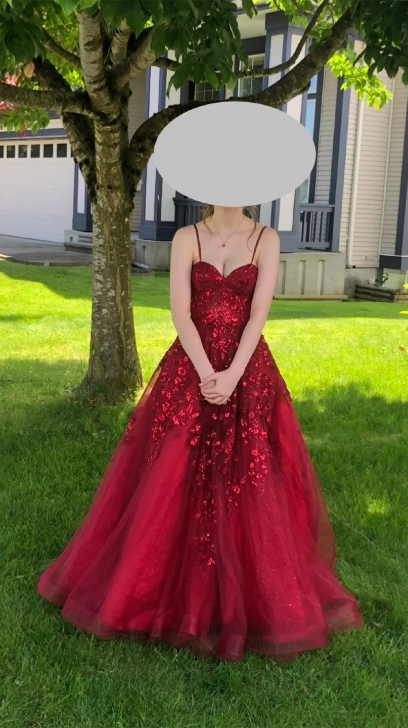 Red Sparkly Sequin Gown Dress - photo 5