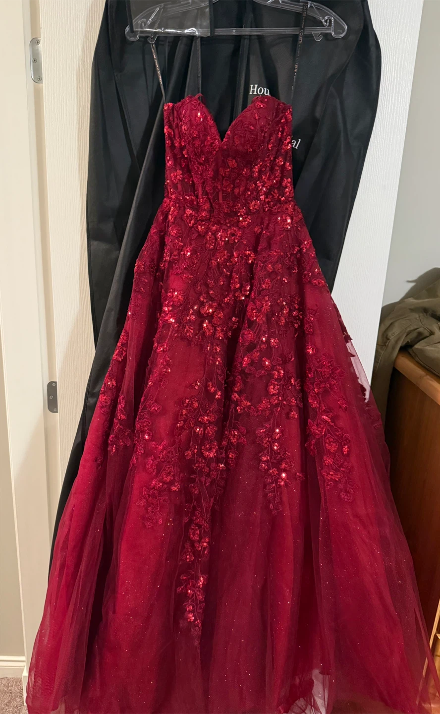 Red Sparkly Sequin Gown Dress - photo 3