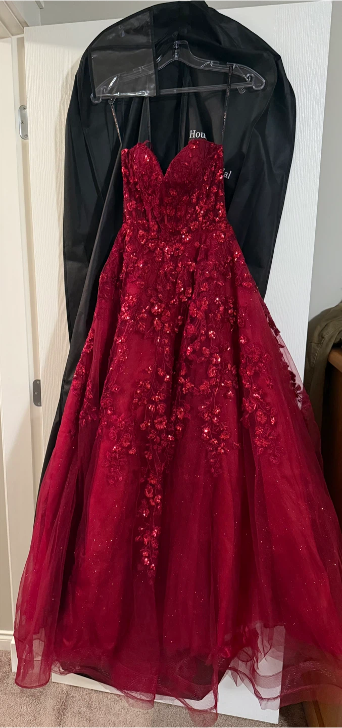 Red Sparkly Sequin Gown Dress - photo 4