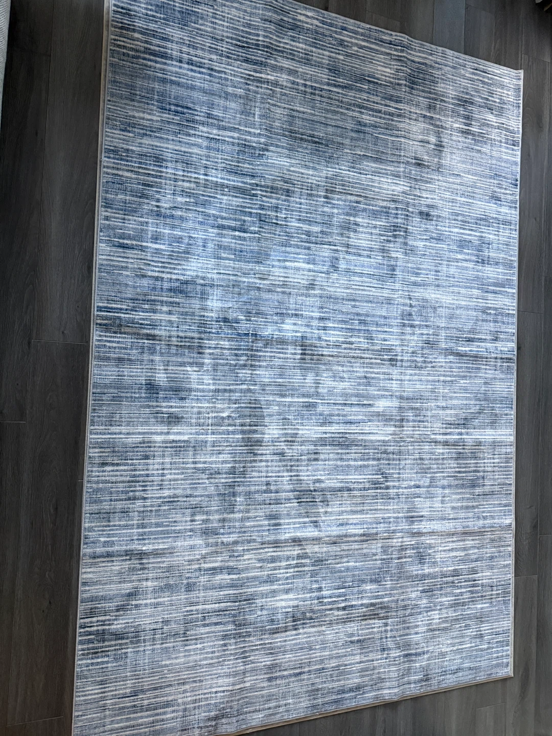 Wyatt & Ash Washable Area Rug Blue and White Striped Area Rug - photo 4