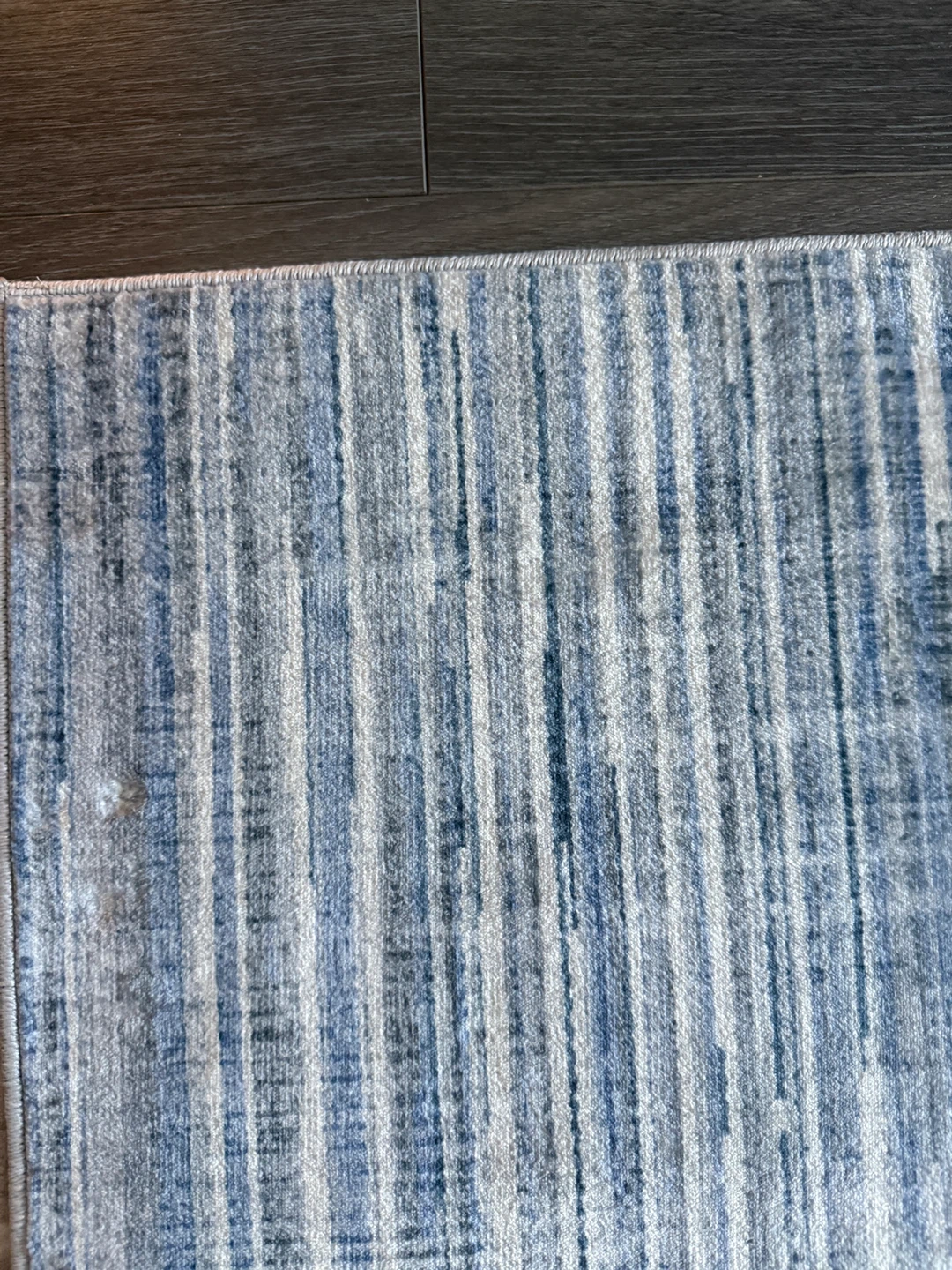 Wyatt & Ash Washable Area Rug Blue and White Striped Area Rug - photo 2