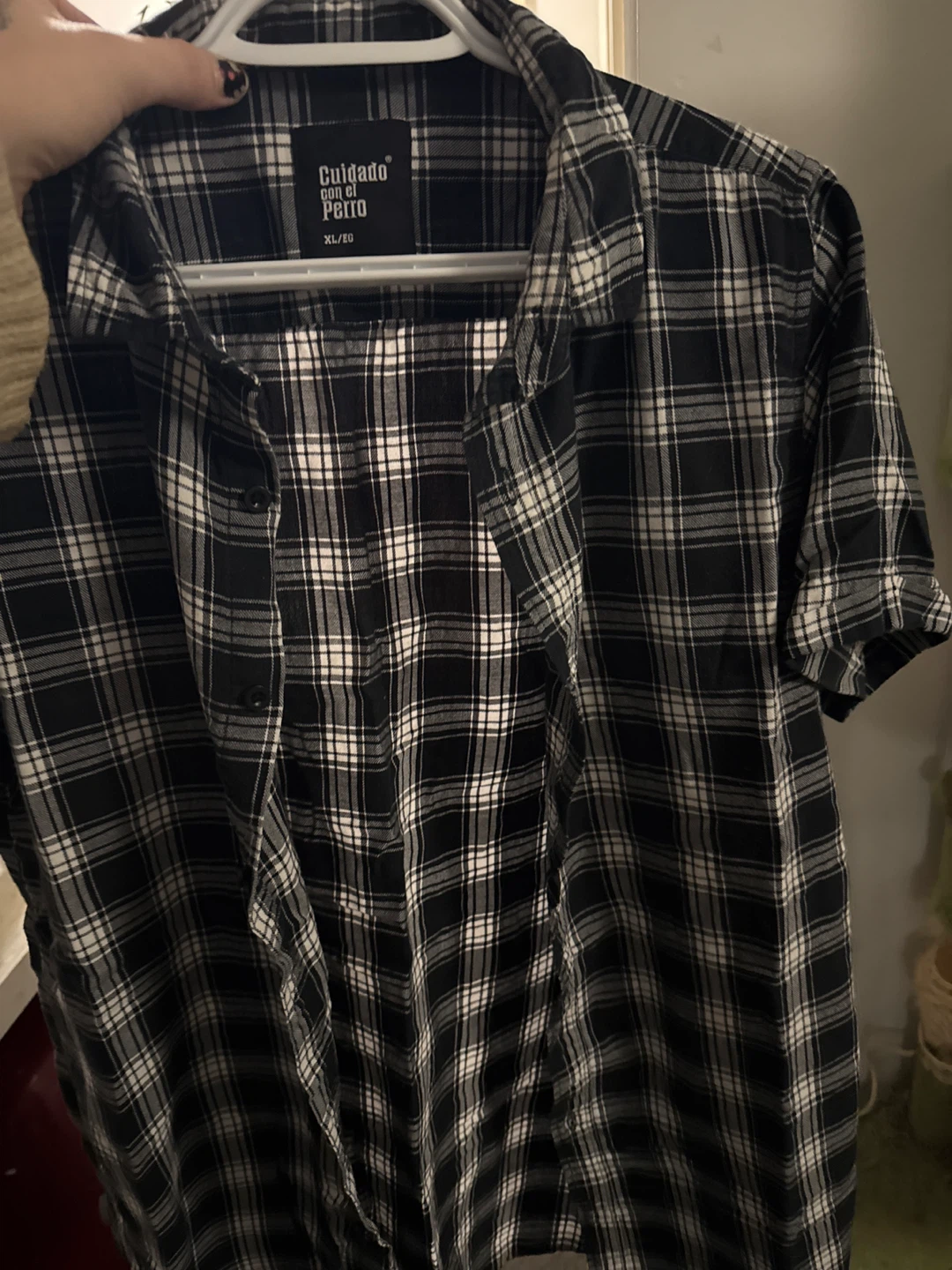 Cuidado Con El Perro Plaid Short Sleeve Button-Up Shirt XL - photo 3