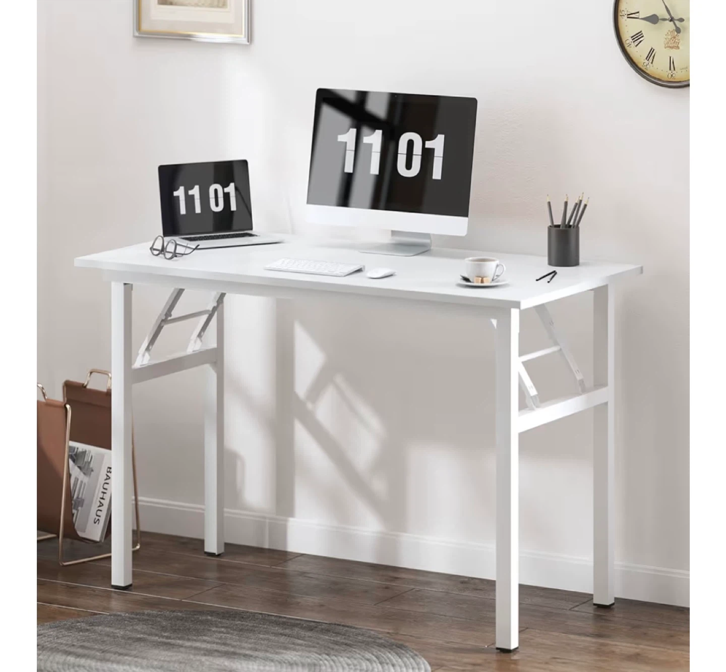 Moving sale! White Folding Desk - 47.2in - photo 5