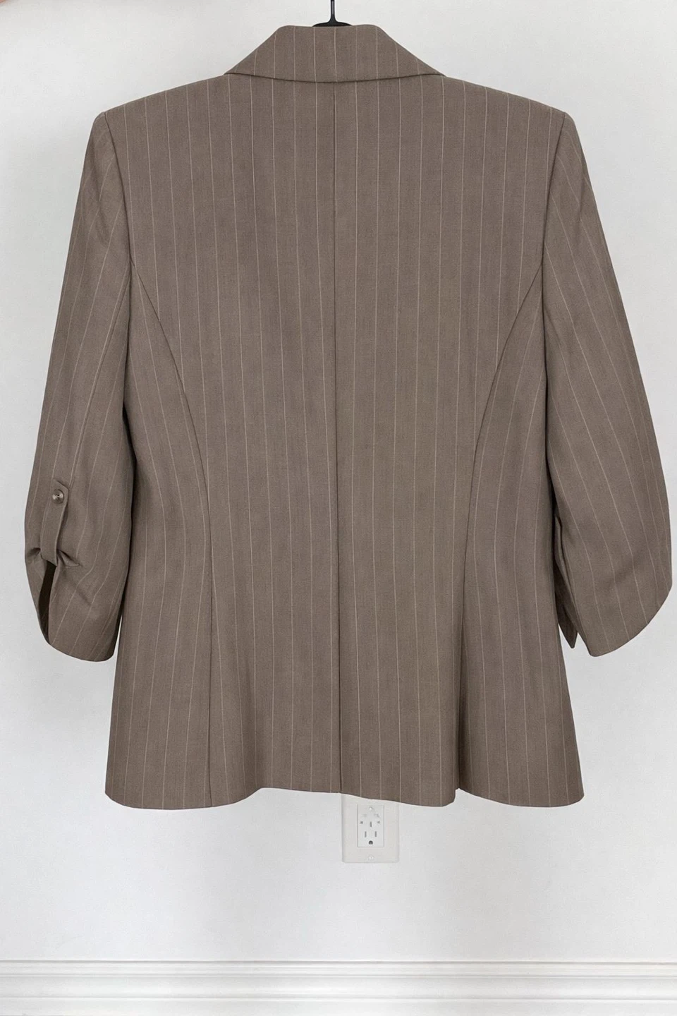 Calvin Klein Women’s Pinstripe Blazer - Taupe/Brown - Size M - photo 2