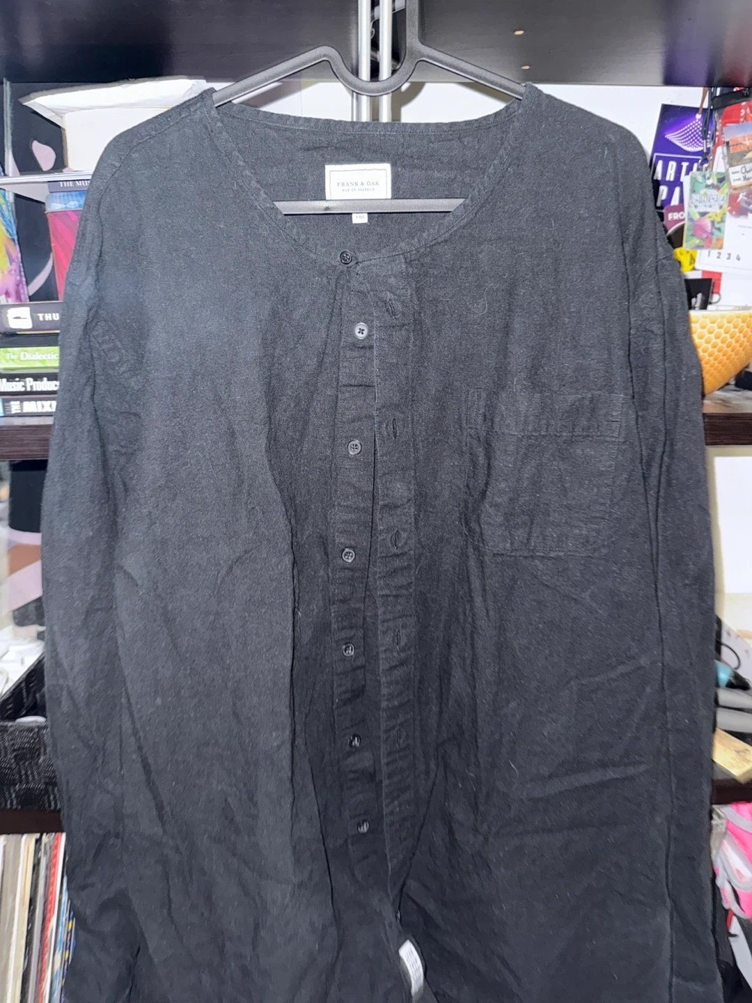 Frank & Oak Men's Black Long Sleeve Shirt Size XXL - photo 5