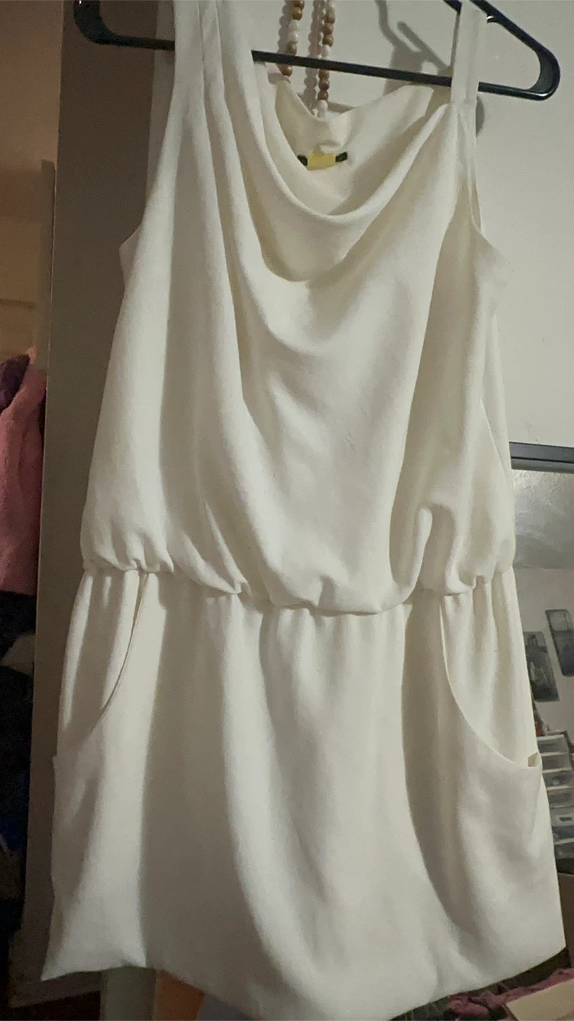 Theory Cream Sleeveless Dress Size 12