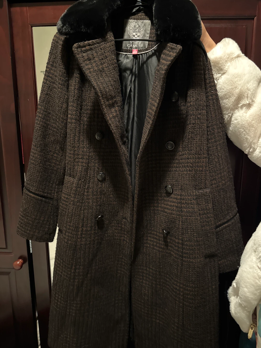 Vince Camuto Women's Double-Breasted Plaid Coat
