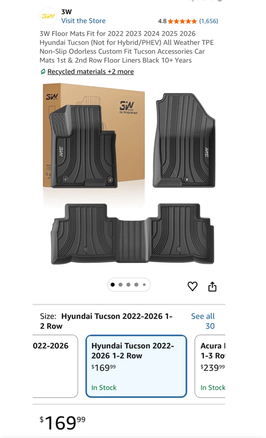 NEW All-Weather Floor Mats - Hyundai Tucson (Full Set)