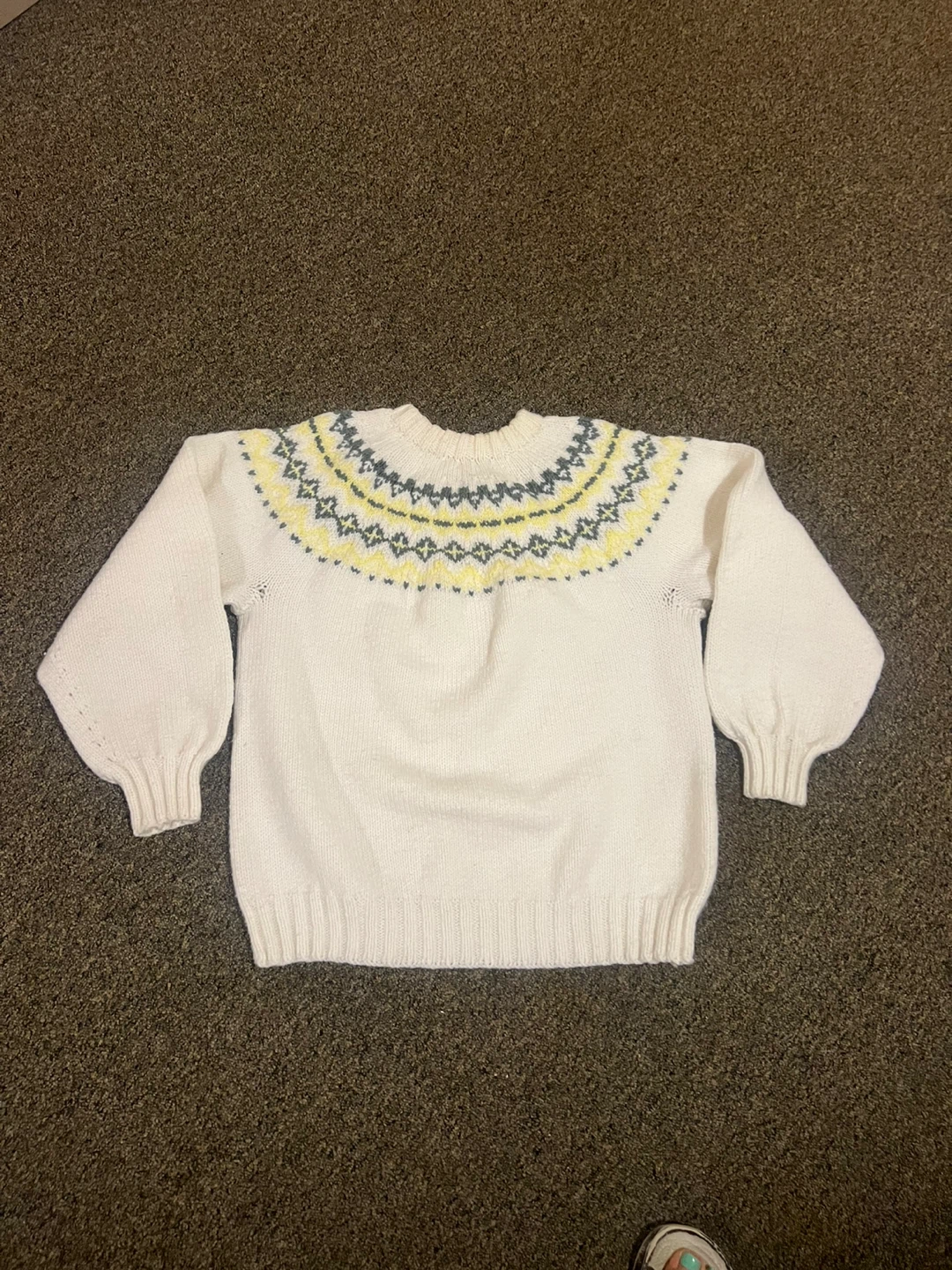 White Fair Isle Sweater