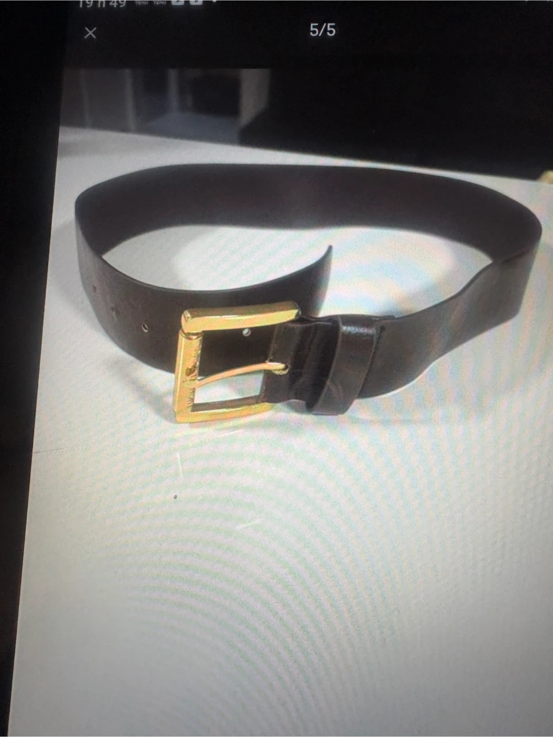Ceinture Michael Kors brun avec boucle dorée - photo 3