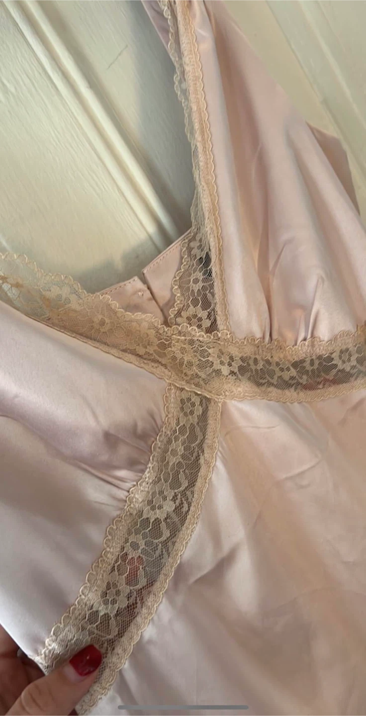 ROSAROSA Pink Lace Trim Slip Dress - photo 2