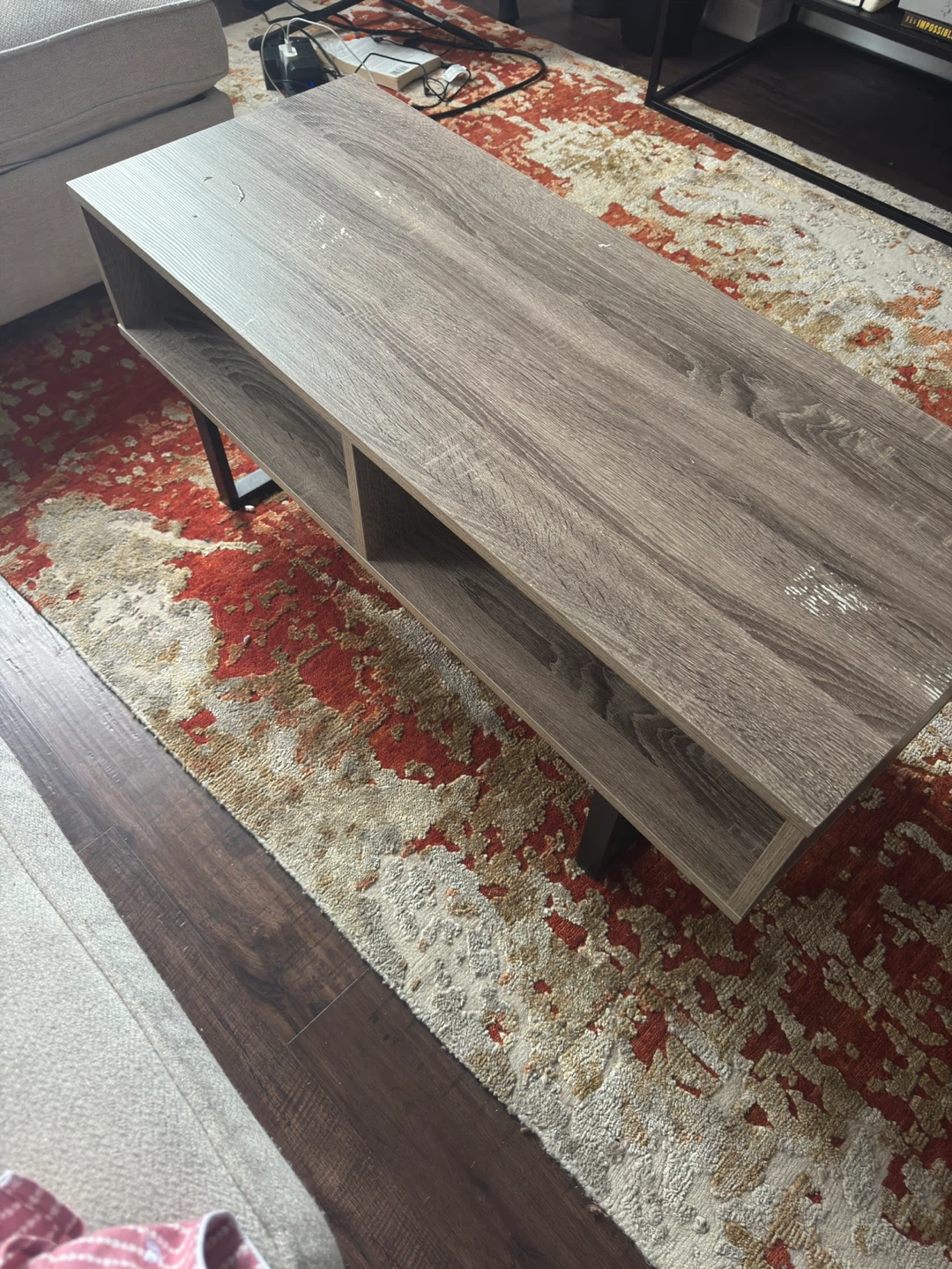 Wooden Coffee Table with Storage Shelves - photo 3