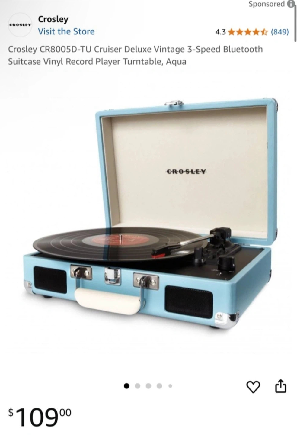 Crosley VINYL Bluetooth Record Player - photo 2