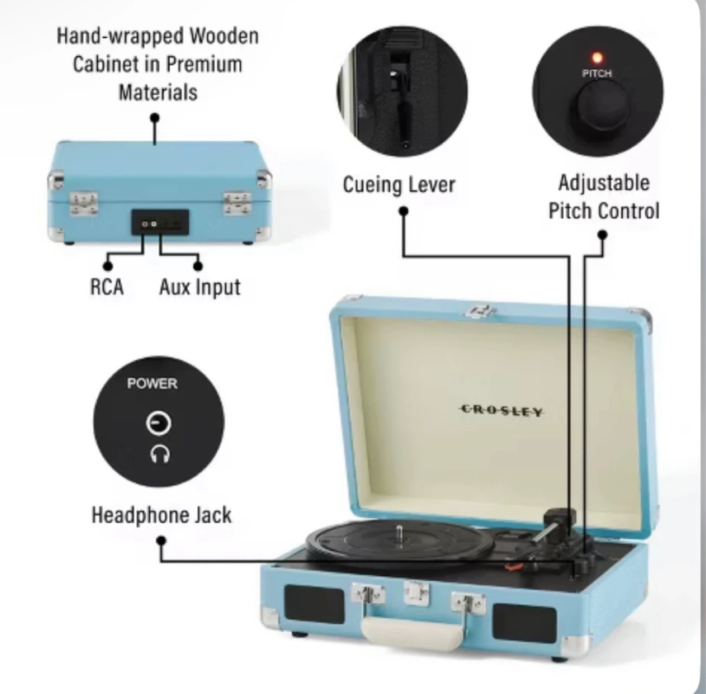 Crosley VINYL Bluetooth Record Player - photo 3