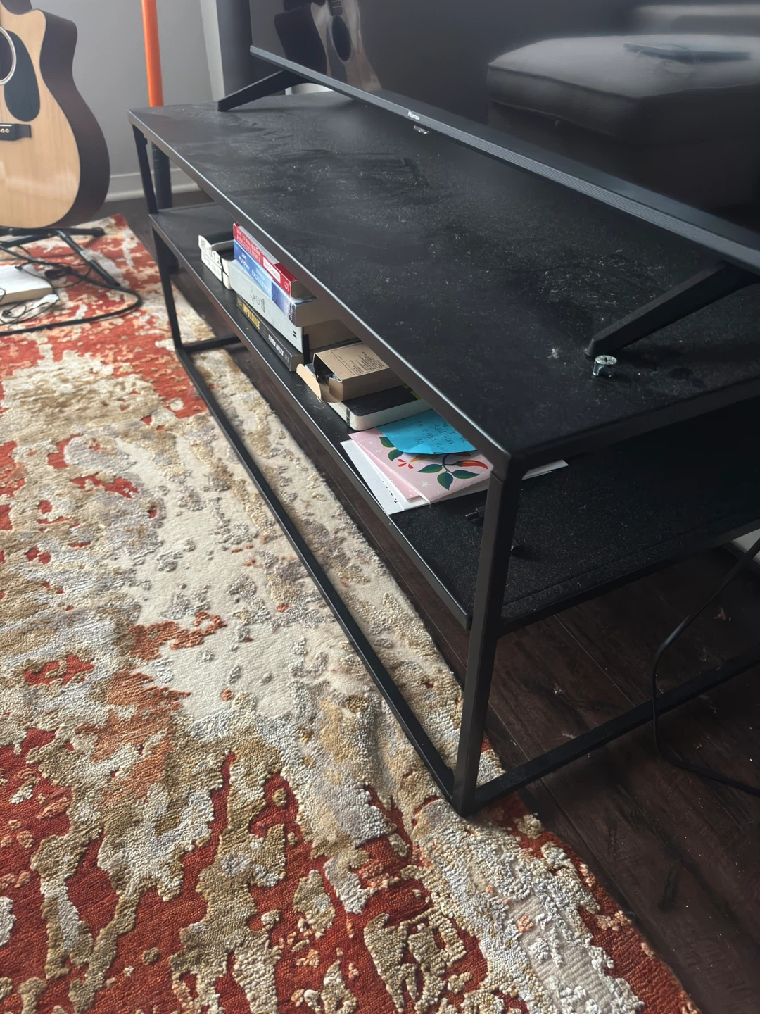 Black Metal Media Console Stand