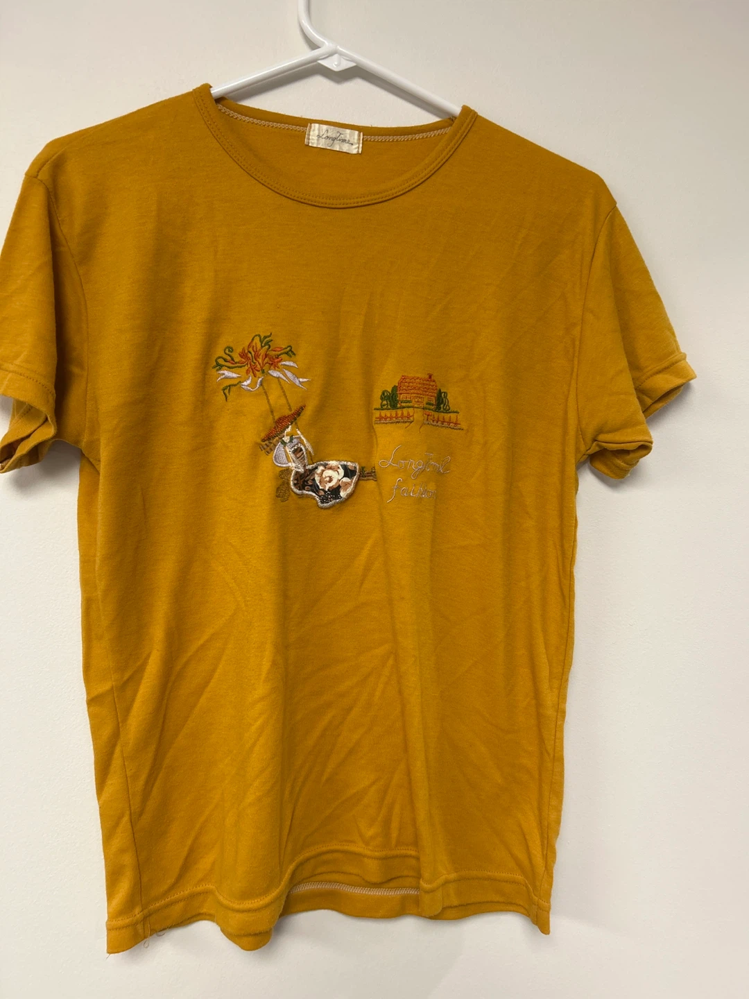 Longtail Fair Embroidered T-Shirt - Mustard Yellow