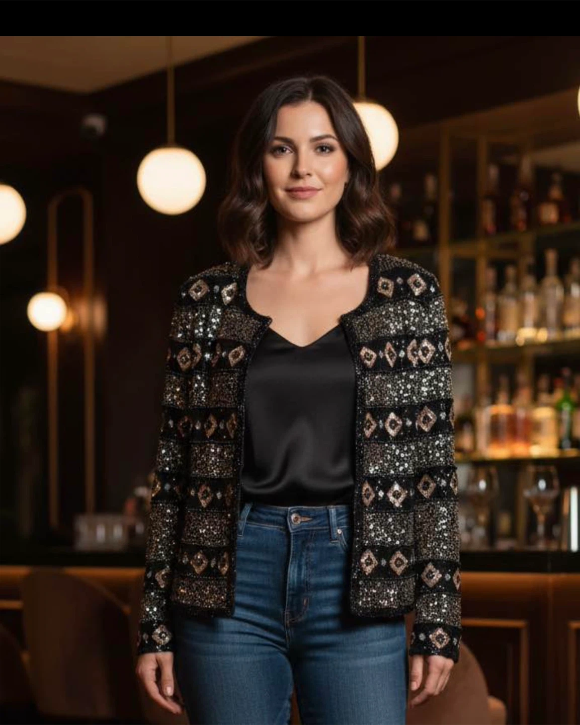 Beaded Black Jacket