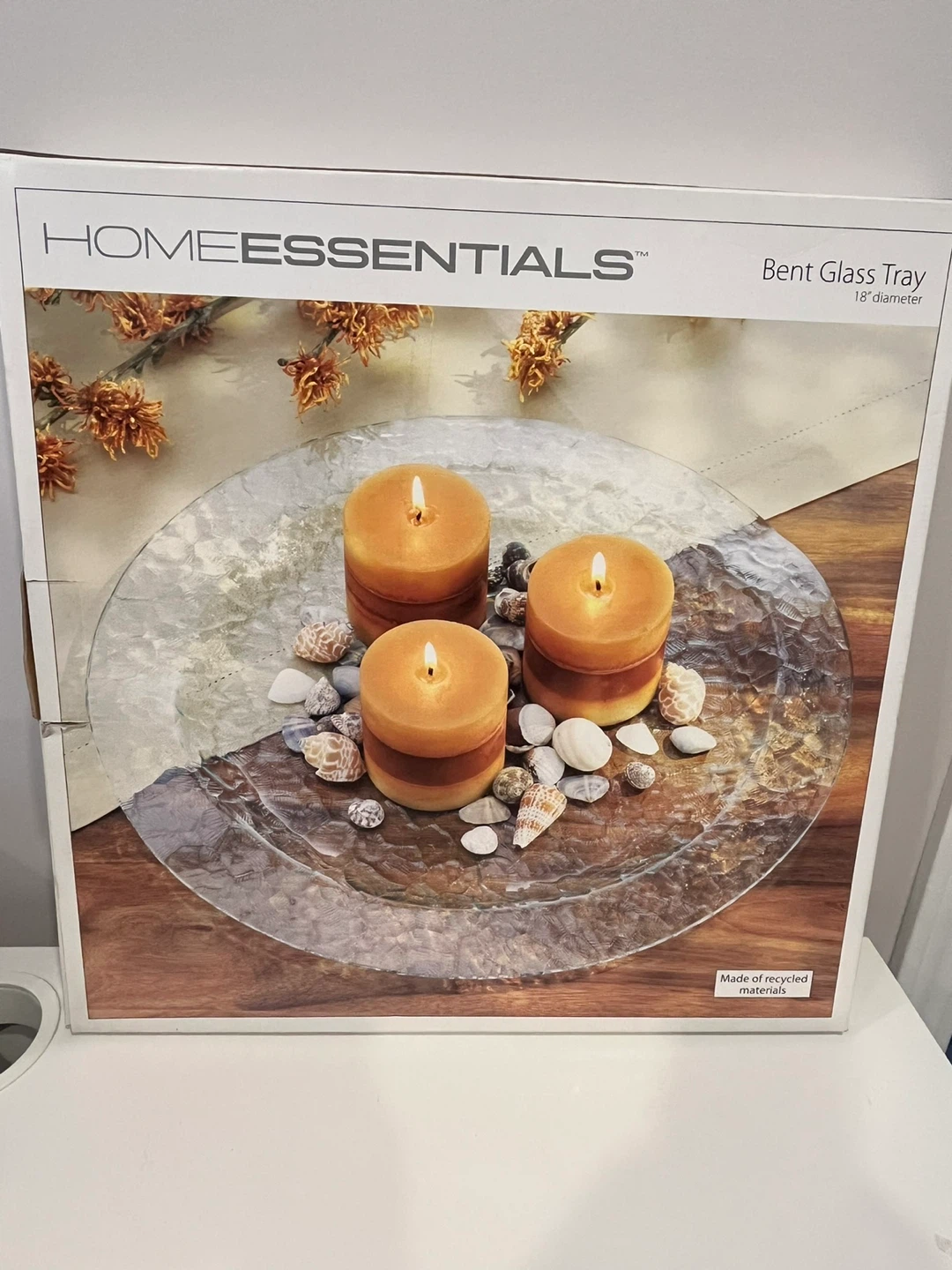 HOME ESSENTIALS Bent Glass Tray - 18" Diameter