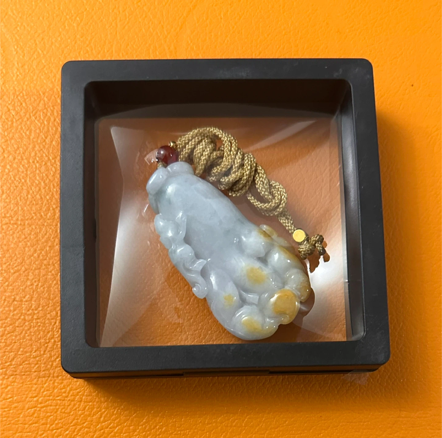 Jade Rare Carved Pendant , Authentic, untreated Burmese jade.