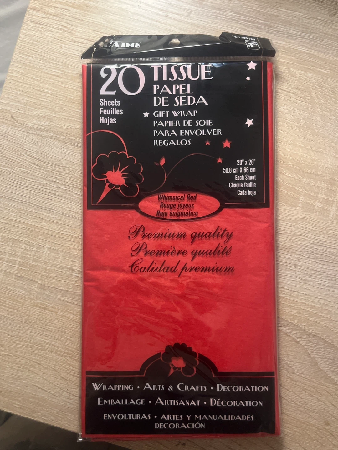 Cado 20 Sheets Whimsical Red Tissue Gift Wrap