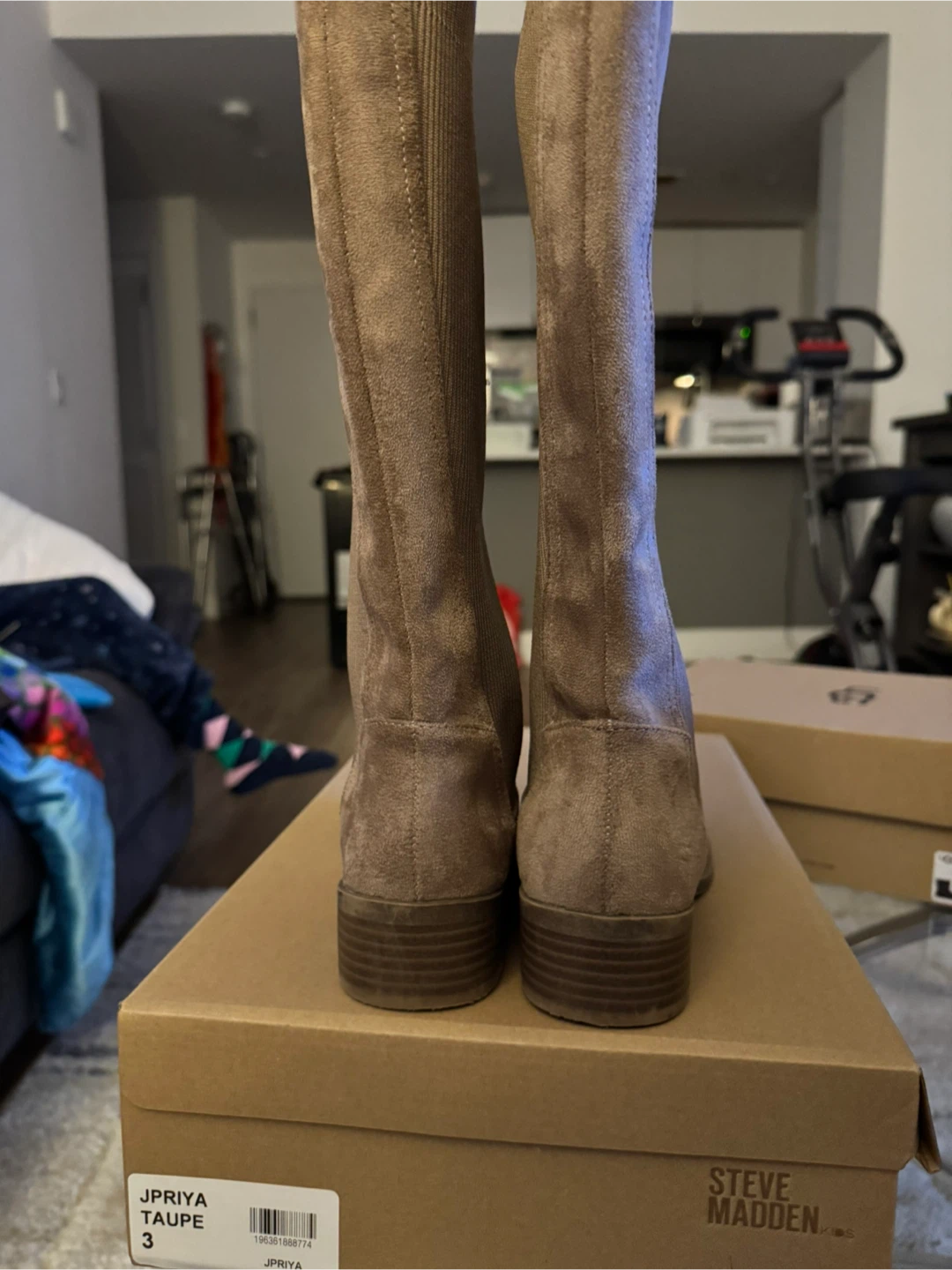 Steve Madden JPriya Taupe Knee-High Boots Girl Size 3 - photo 3