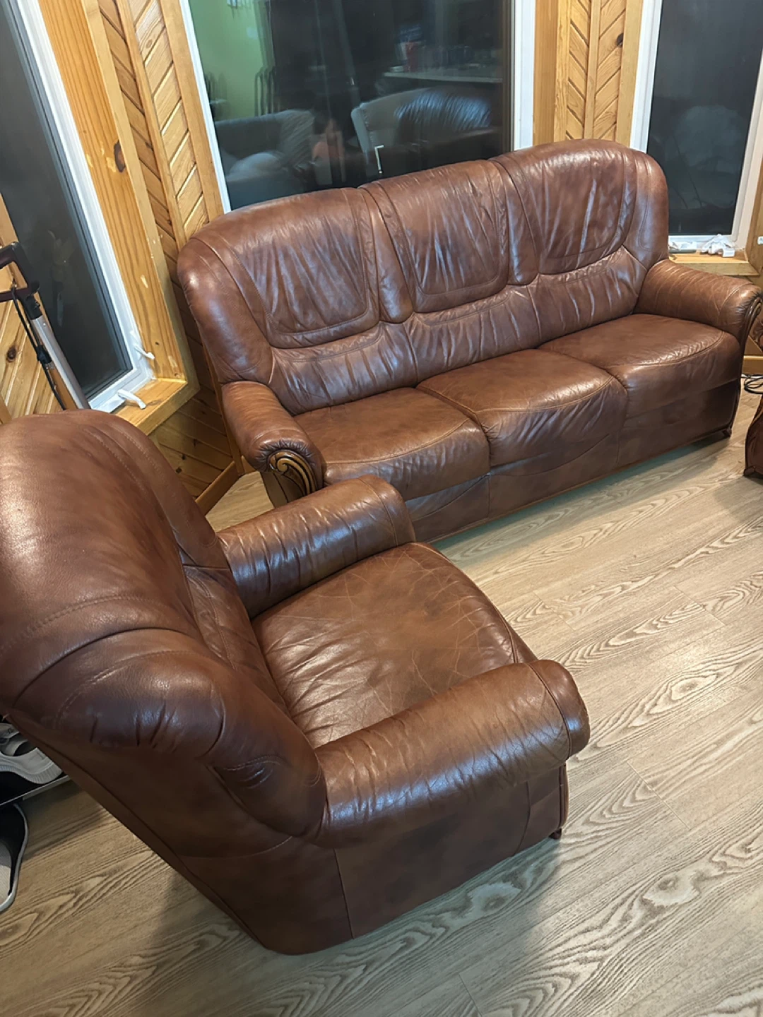 Elegant Cognac leather Sofa Set (CAN DELIVER) - photo 3