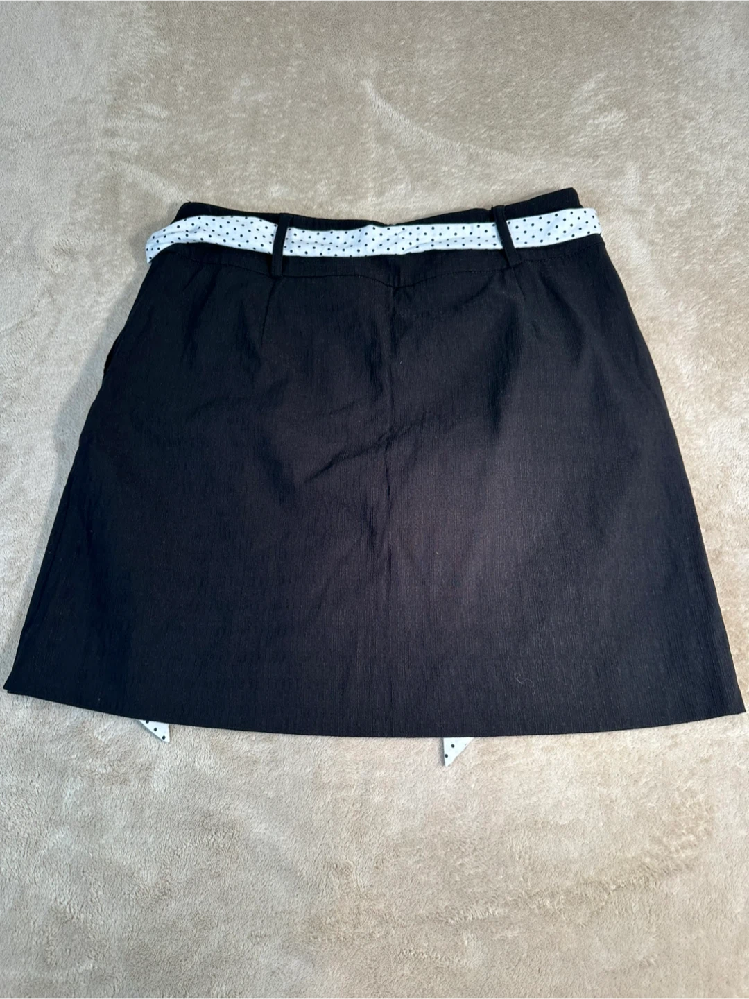 S.C. & CO. Black Skirt with White Polka Dot Belt