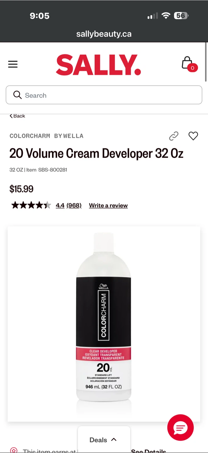 Wella Color Charm 20 Volume Cream Developer 32 oz - photo 3