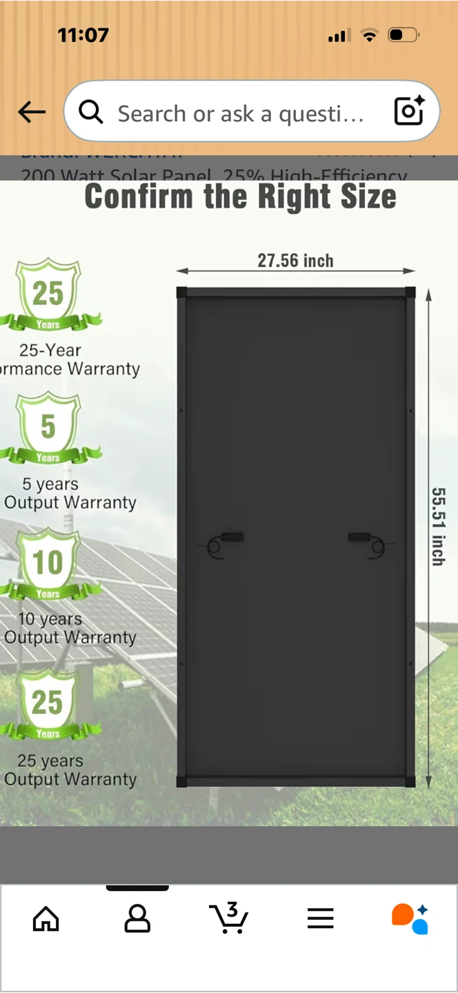 200W Monocrystalline Solar Panel Module - photo 2