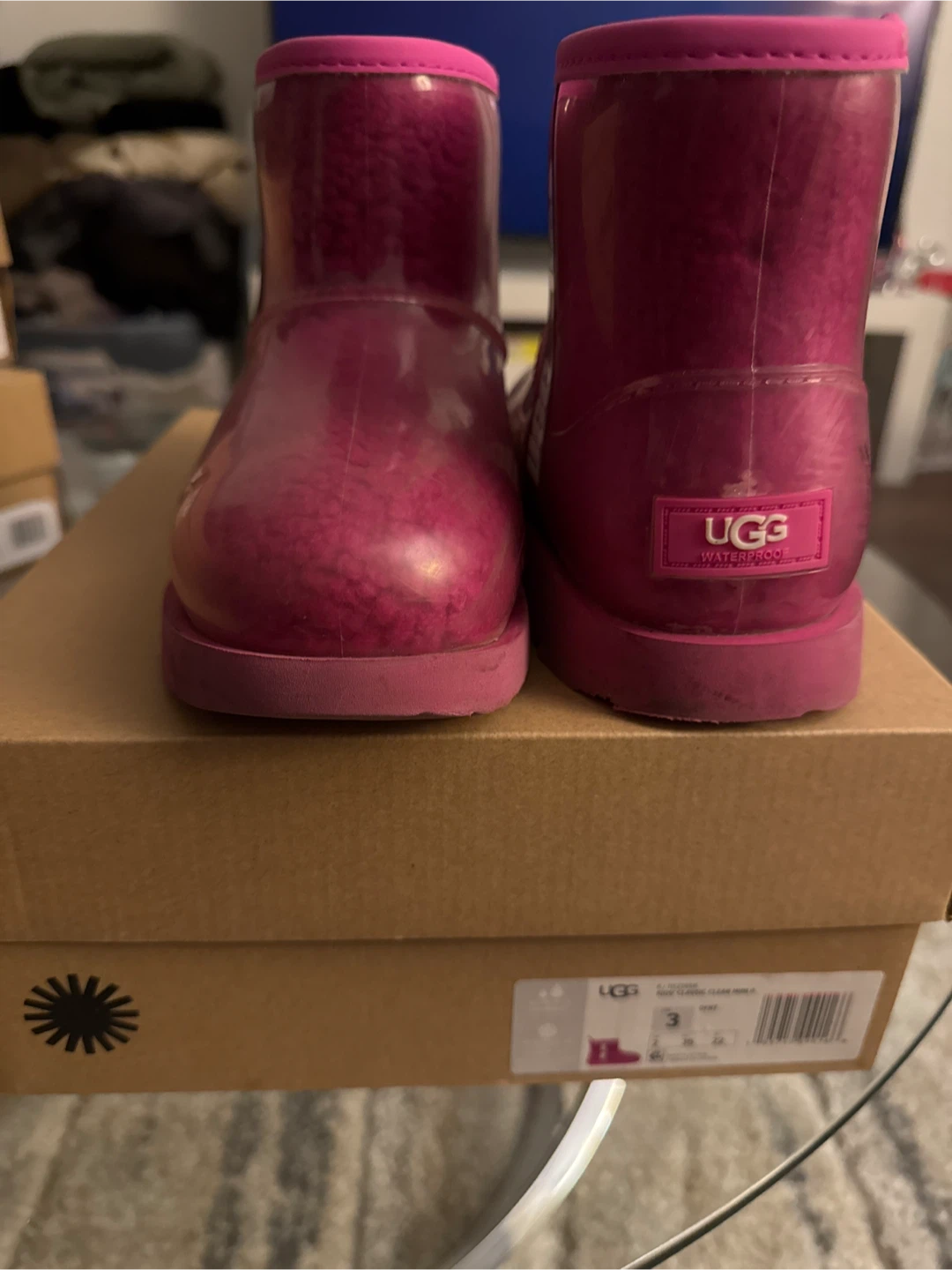 UGG Kids Pink Clear Mini Boots Size 3