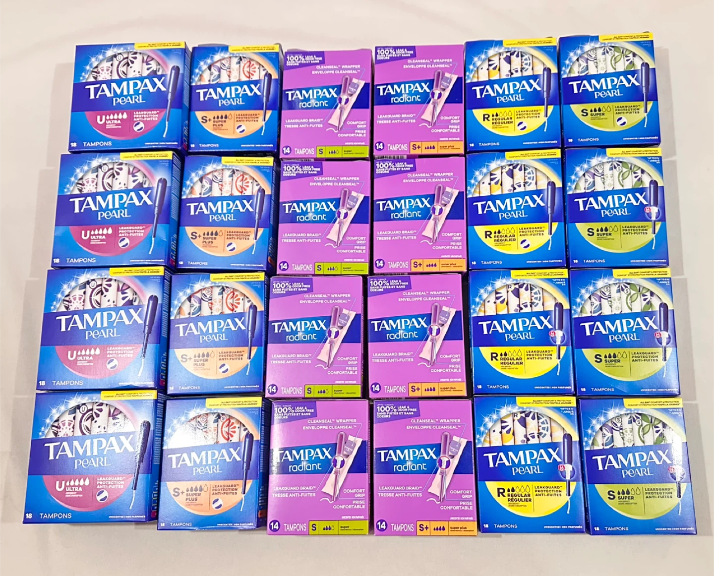 NEW Tampax tampons (pearl/radiant)