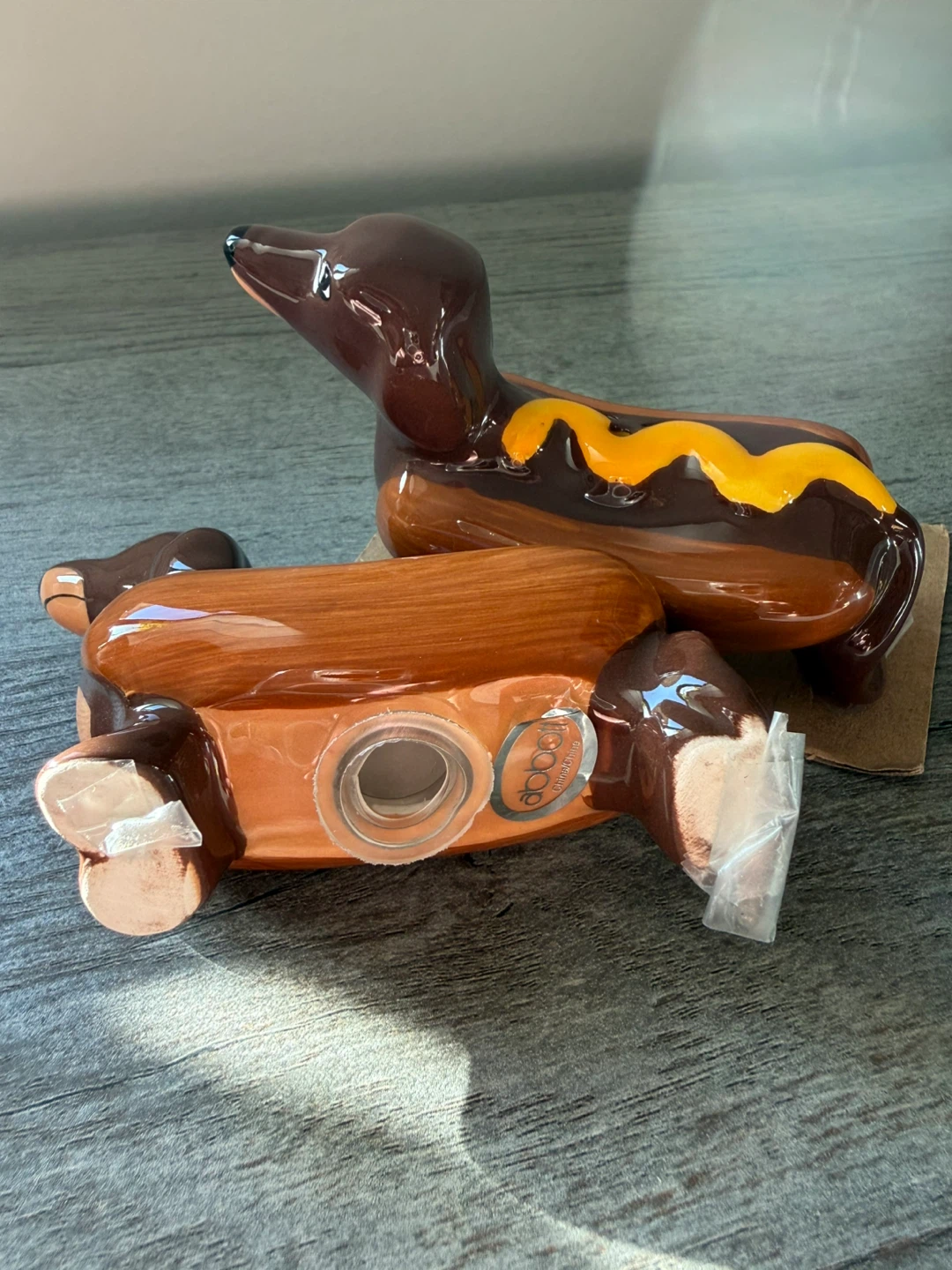 Hot Dog Dachshund Salt and Pepper Shakers - photo 3