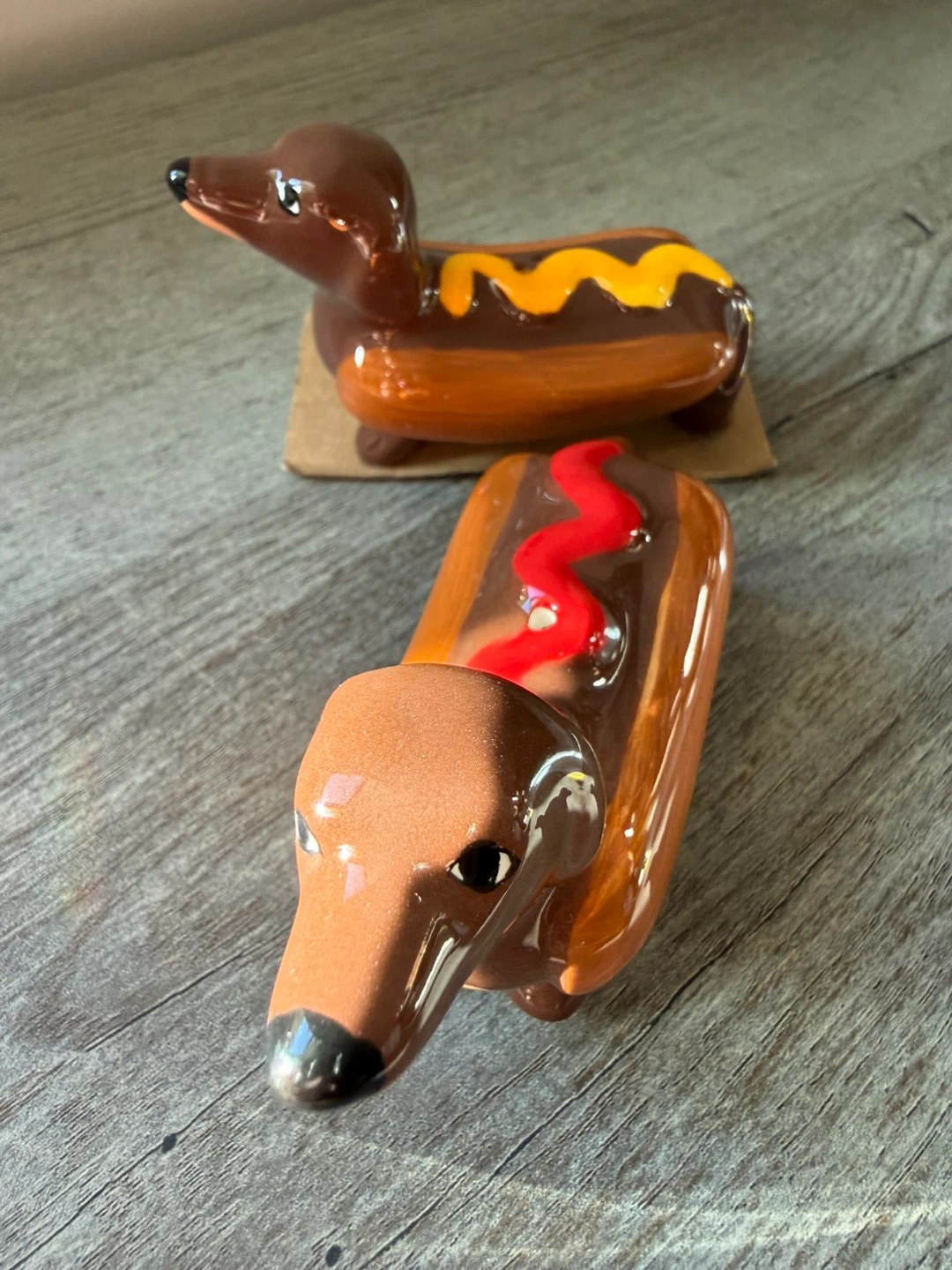 Hot Dog Dachshund Salt and Pepper Shakers - photo 2
