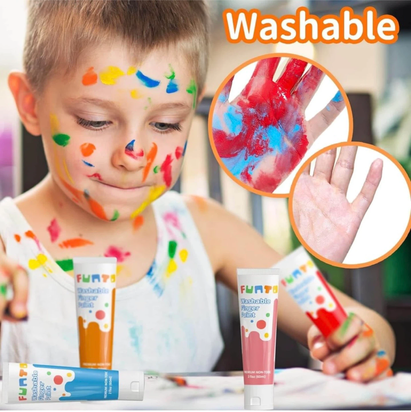 New Washable Finger Paint for Kids, 10 Assorted Colours - photo 4