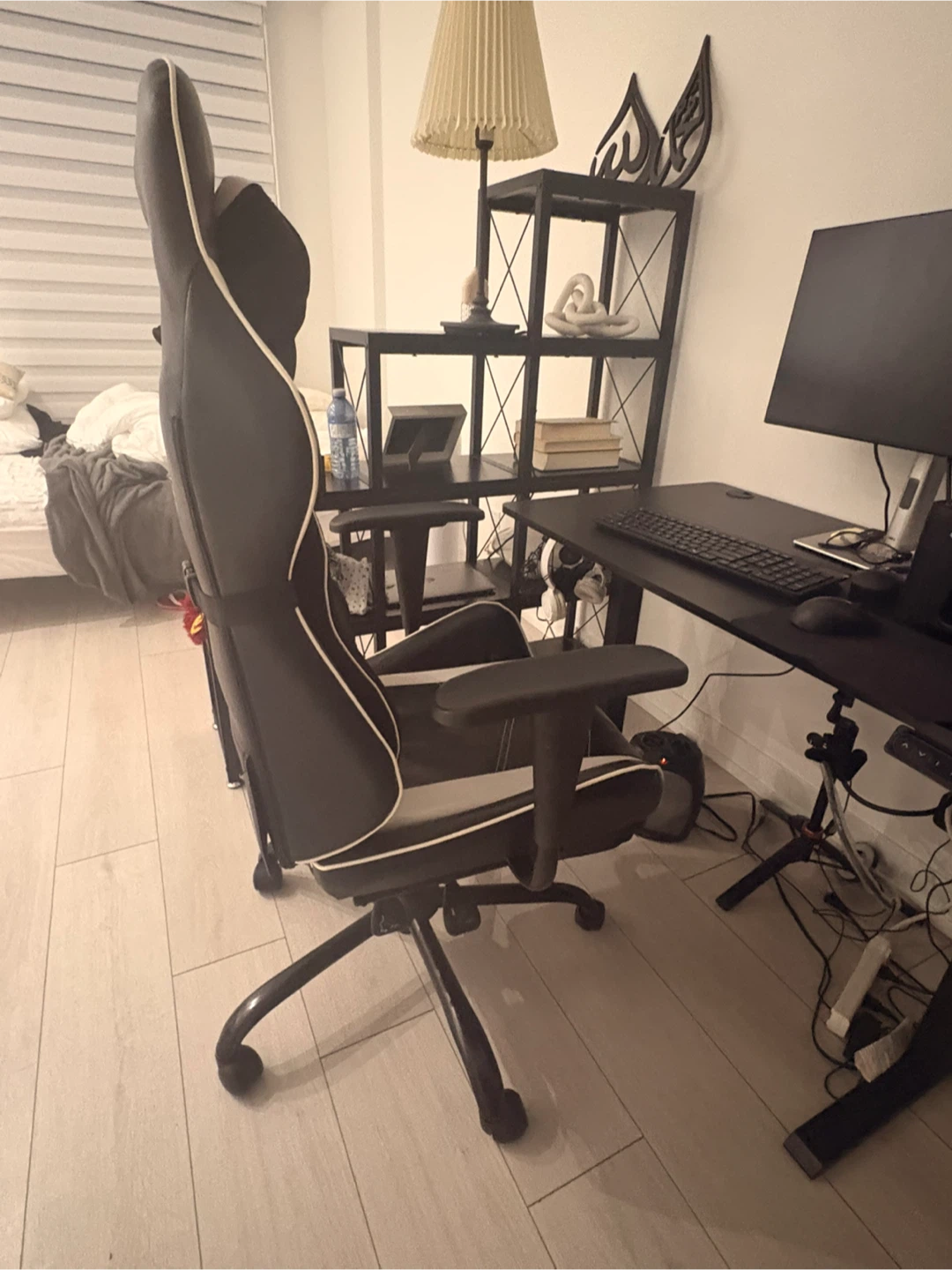 Black Gaming Chair with White Trim - photo 3